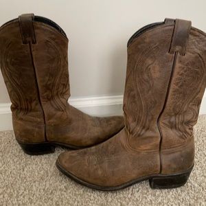 Mid Calf REAL genuine leather Cowgirl Boots